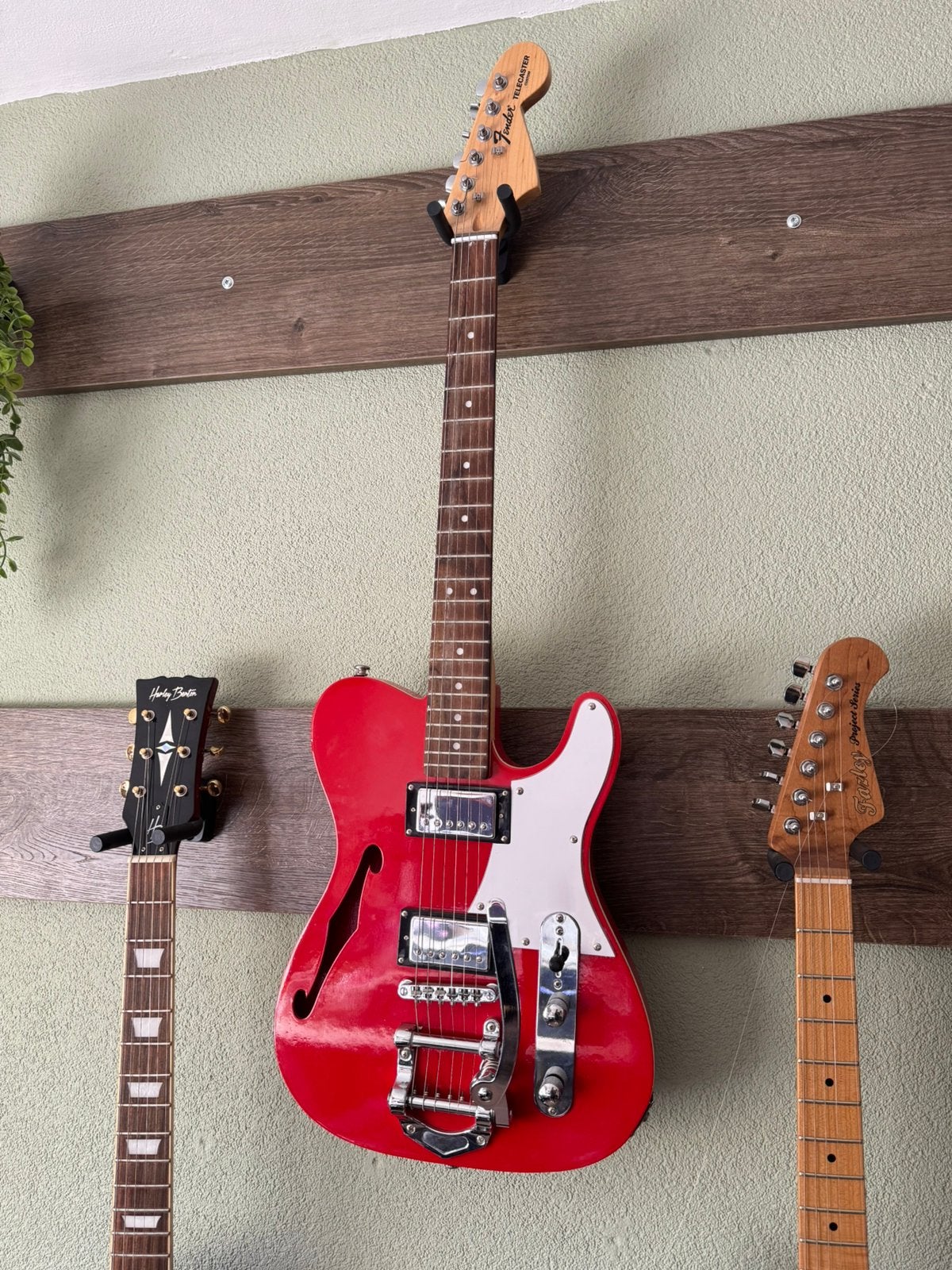 Telecaster met humbuckers en bigsby, Ophalen of Verzenden, Gebruikt, Elektrische gitaar