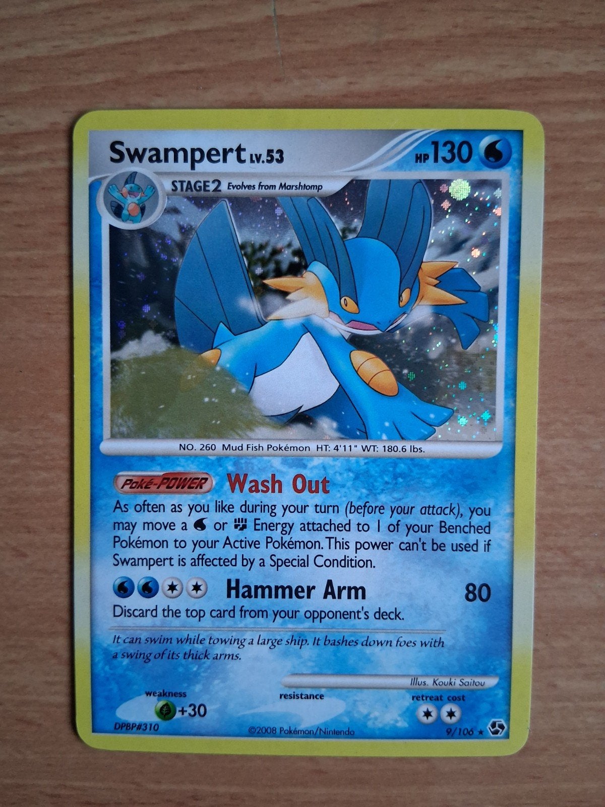 Pokémon Swampert lv.53, Ophalen of Verzenden, Zo goed als nieuw, Losse kaart