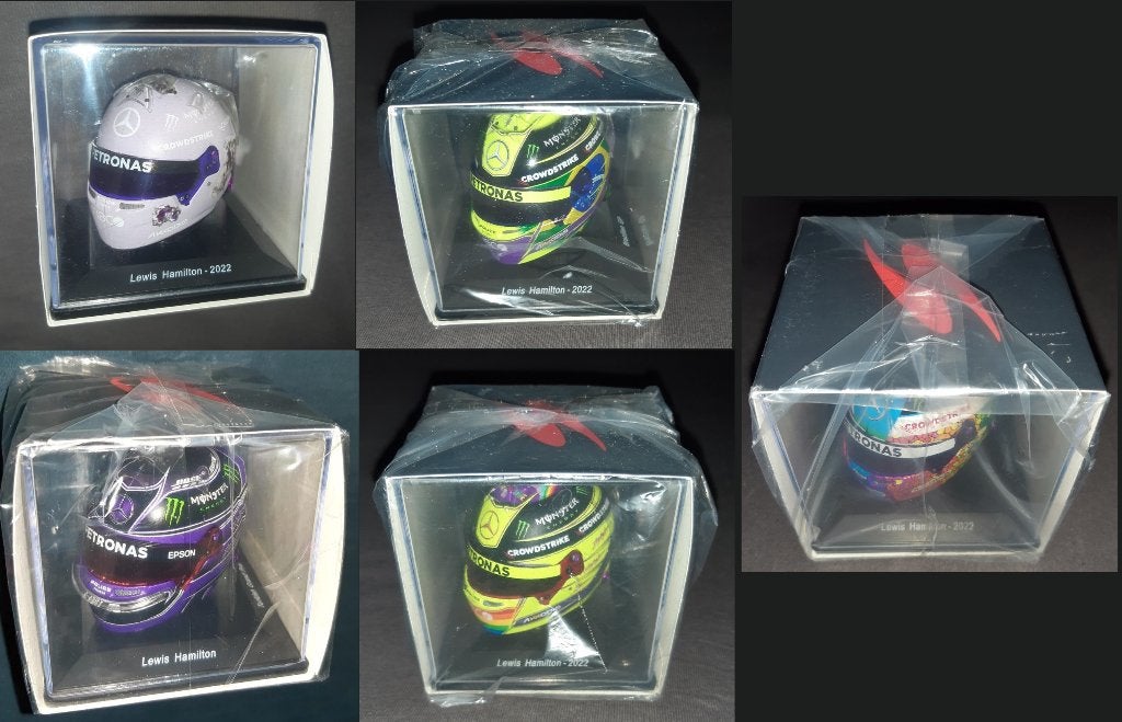 Spark 1:5 F1 Lewis Hamilton helm helms x 5, Verzenden, Nieuw, Formule 1