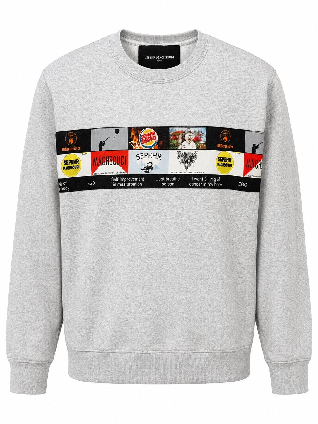 Sepehr Maghsoudi Designer Sweater / Trui Grijs – M (Uniek!), Ophalen of Verzenden, Zo goed als nieuw, Grijs