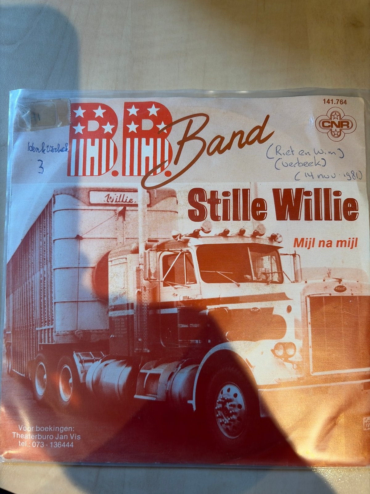 B.B. Band - Stille Willie / Mij na mijl (Vinyl Single), Gebruikt, 7 inch, Ophalen of Verzenden, EP