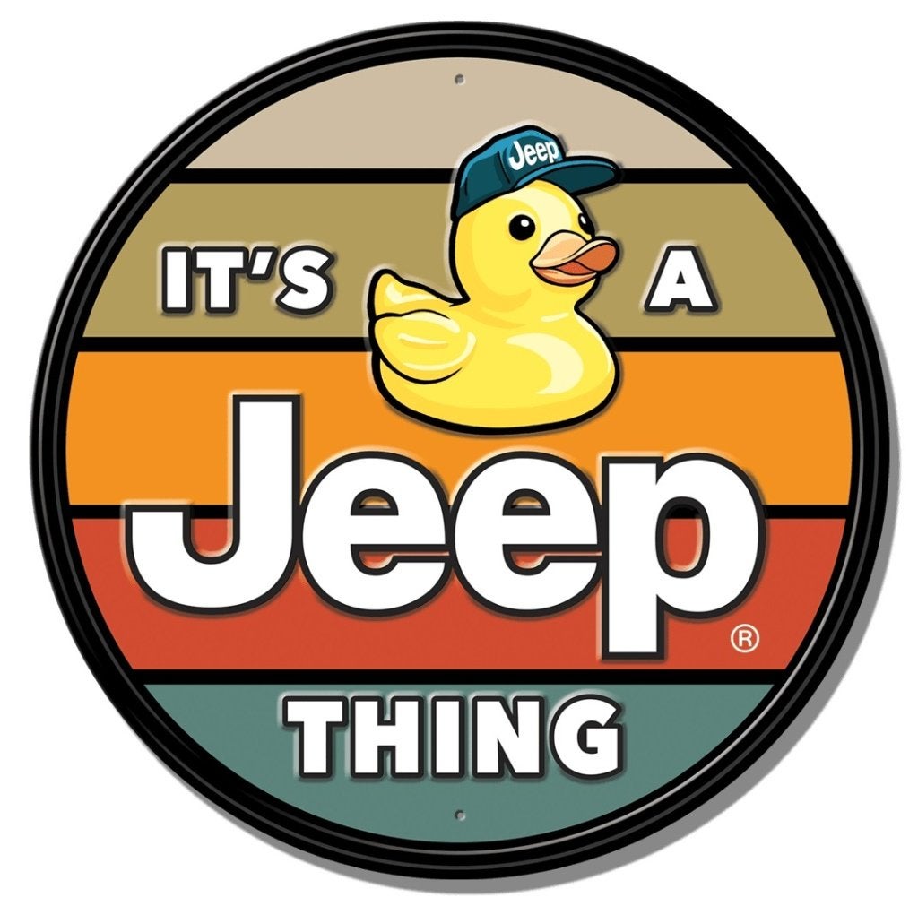 Jeep Duck. Metalen wandbord Ø 30 cm.​, Verzamelen, Reclamebord, Nieuw, Ophalen of Verzenden, Desperate Enterprises