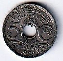5  cent  1920  Frankrijk. km. 865, Ophalen of Verzenden, Frankrijk, Losse munt