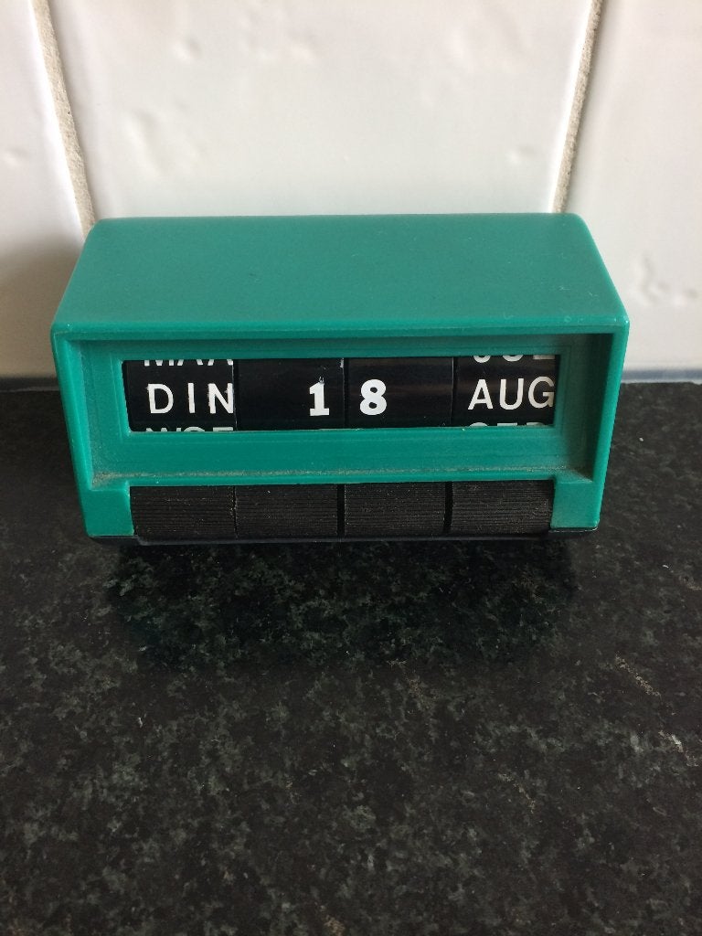 Vintage bureau kalender eeuwigdurend zeegroen, Diversen, Kalenders, Ophalen of Verzenden, Maandkalender, Zo goed als nieuw
