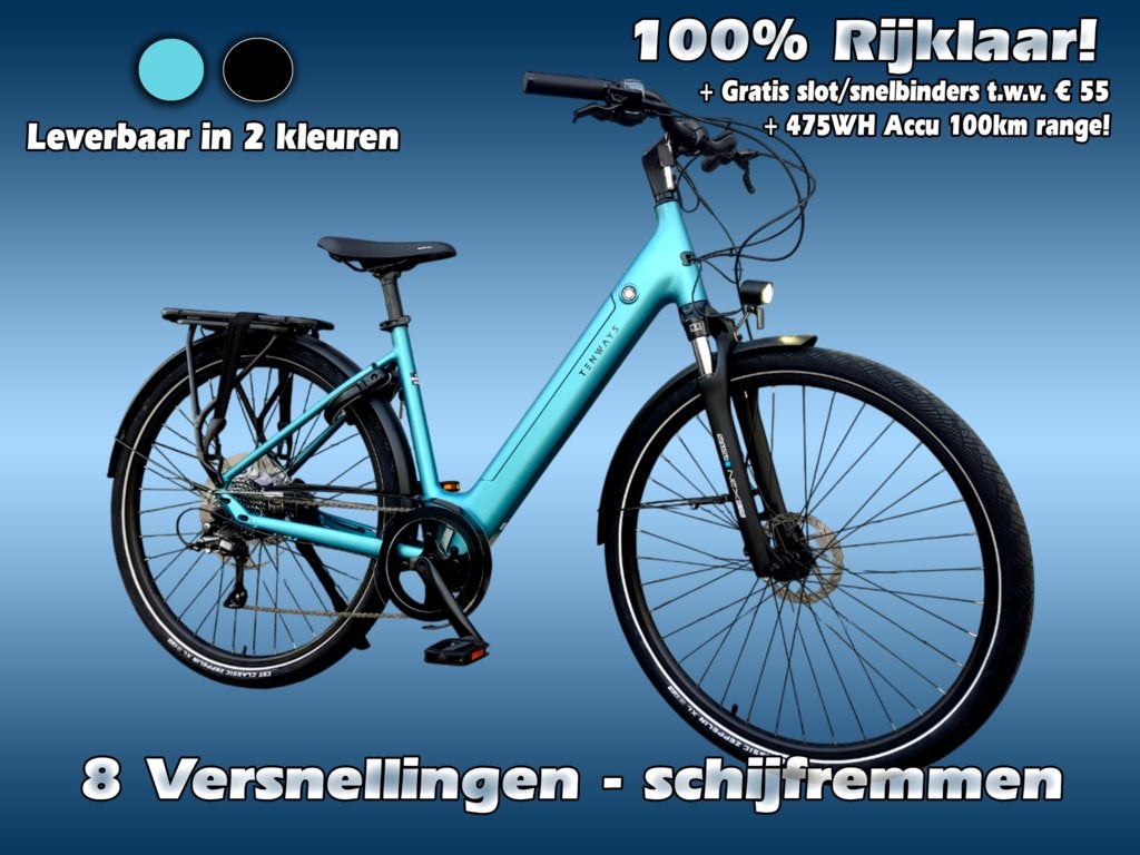 Direct leverbaar! Tenways CGO800 PLUS E-bike 8 versnellingen, Overige merken, Nieuw, 47 tot 51 cm
