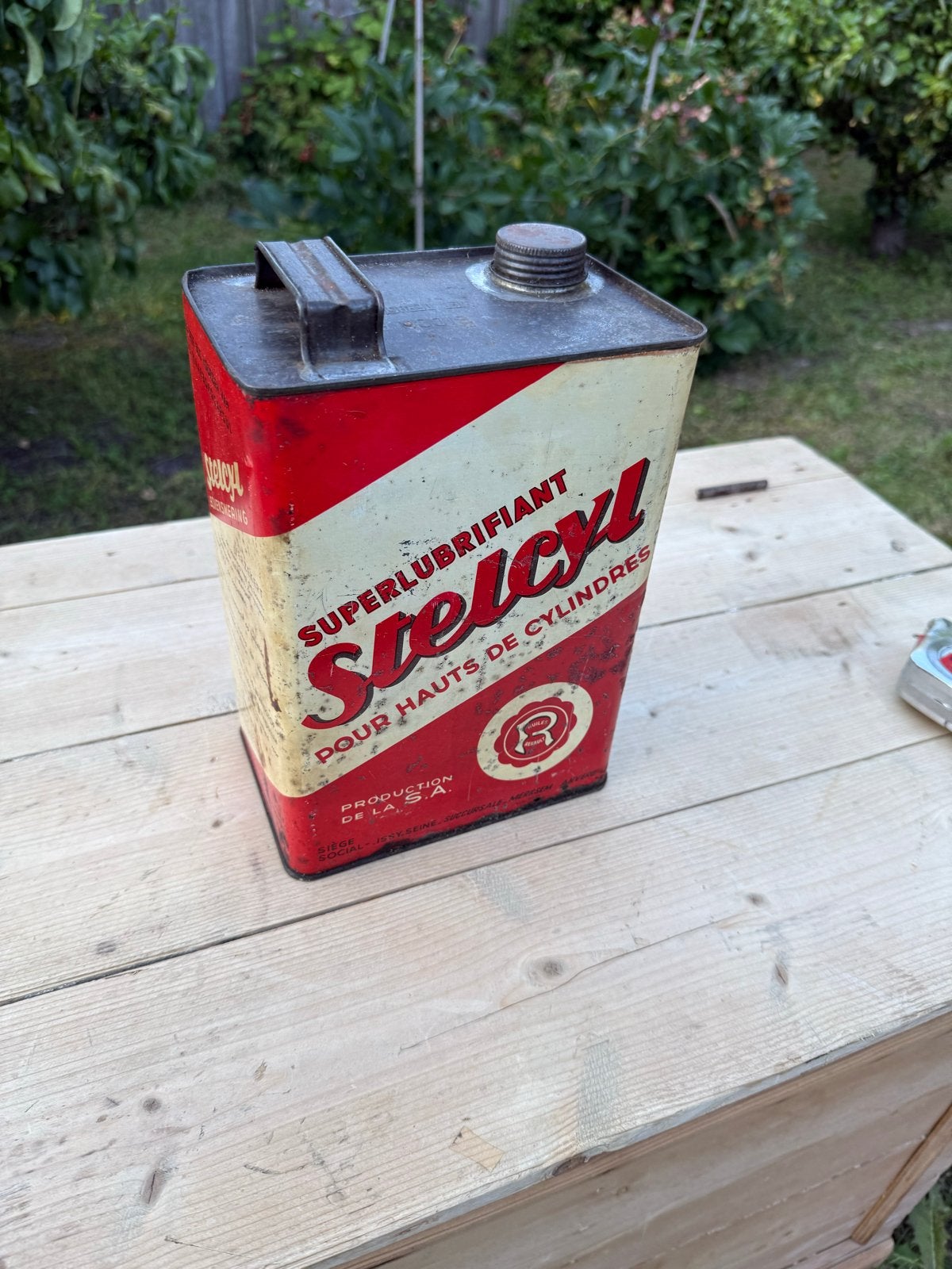 Vintage Stelcyl blik - Superlubrifiant, Verzamelen, Blikken, Ophalen, Gebruikt, Overige, Overige merken