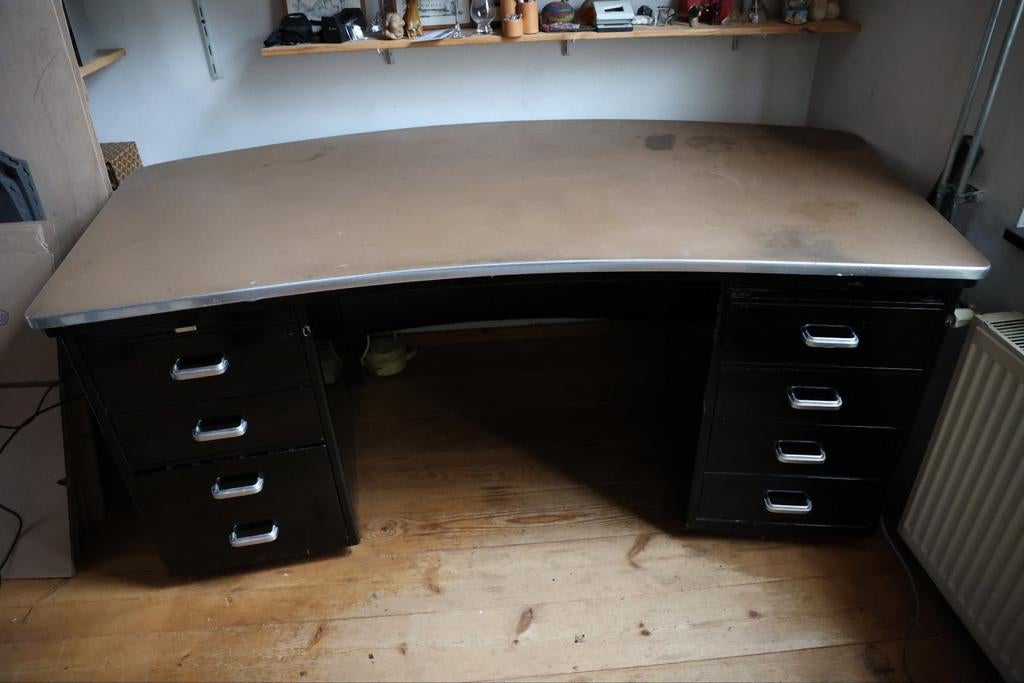 Black metal presidents Desk ( Bureau), Ophalen of Verzenden