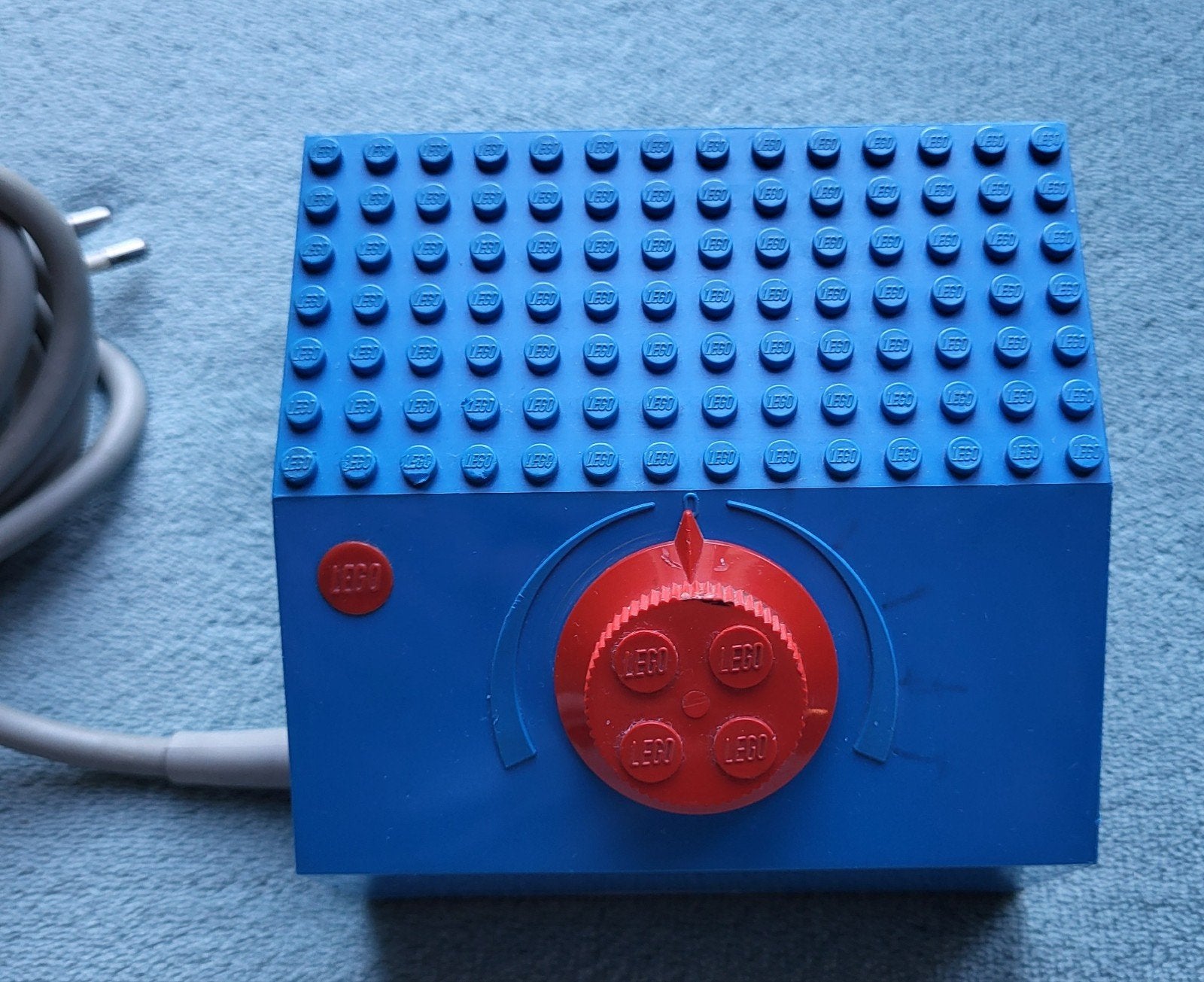 Lego trein 12 Volt blauwe rails transformator (set 740), Gebruikt, Lego, Ophalen of Verzenden, Complete set