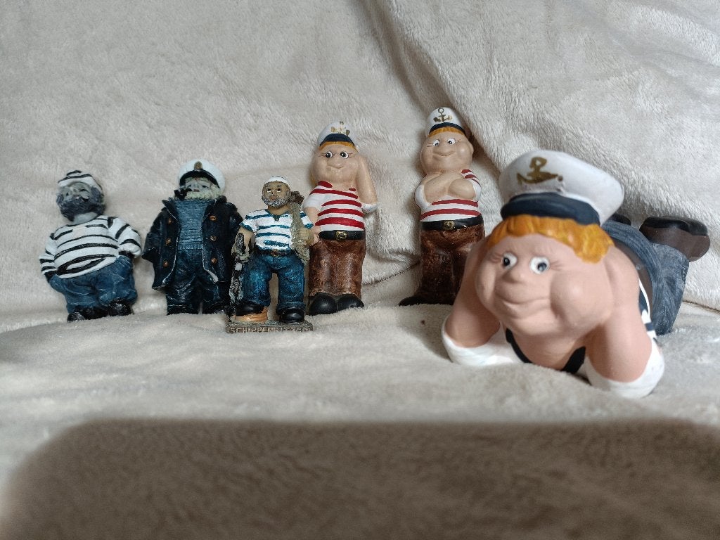 6 verschillende "Maritieme" beeldjes., Verzamelen, Ophalen of Verzenden, Gebruikt, Mens