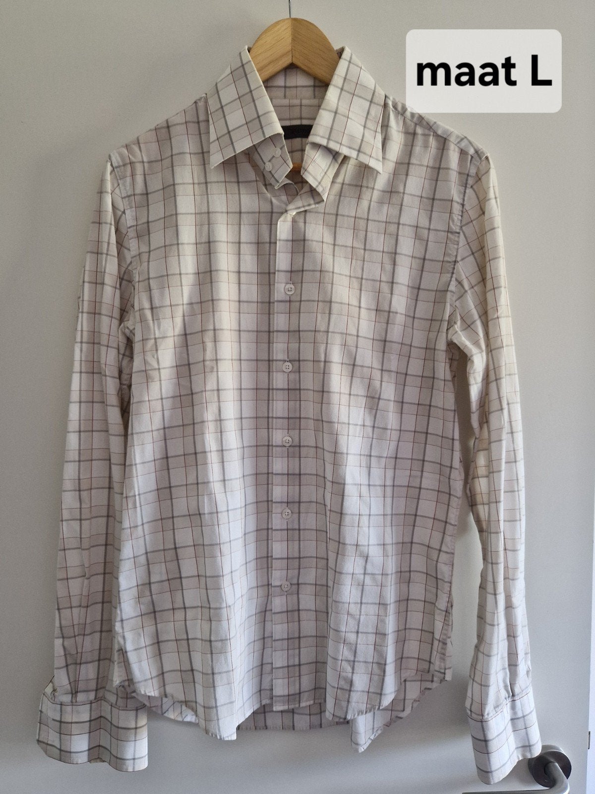 Overhemd maat L, Kleding | Heren, Overhemden, Ophalen of Verzenden, Zo goed als nieuw, Beige, Zumo