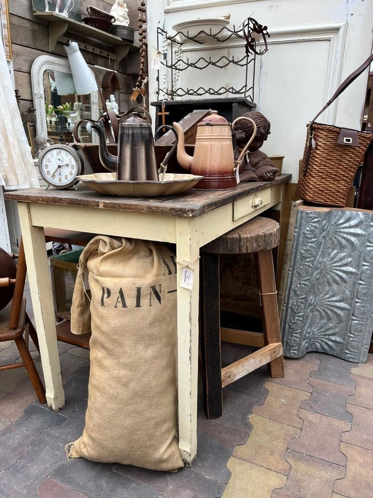 Oud houten tafel vintage,brocant,landelijk,sober, Ophalen, X, X, X