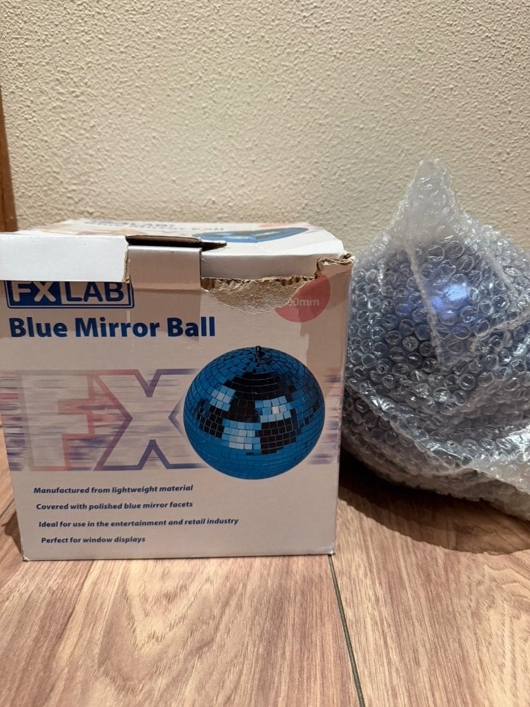 Blauwe Discobal  (200mm), Ophalen of Verzenden, Nieuw, Feestartikel, Overige