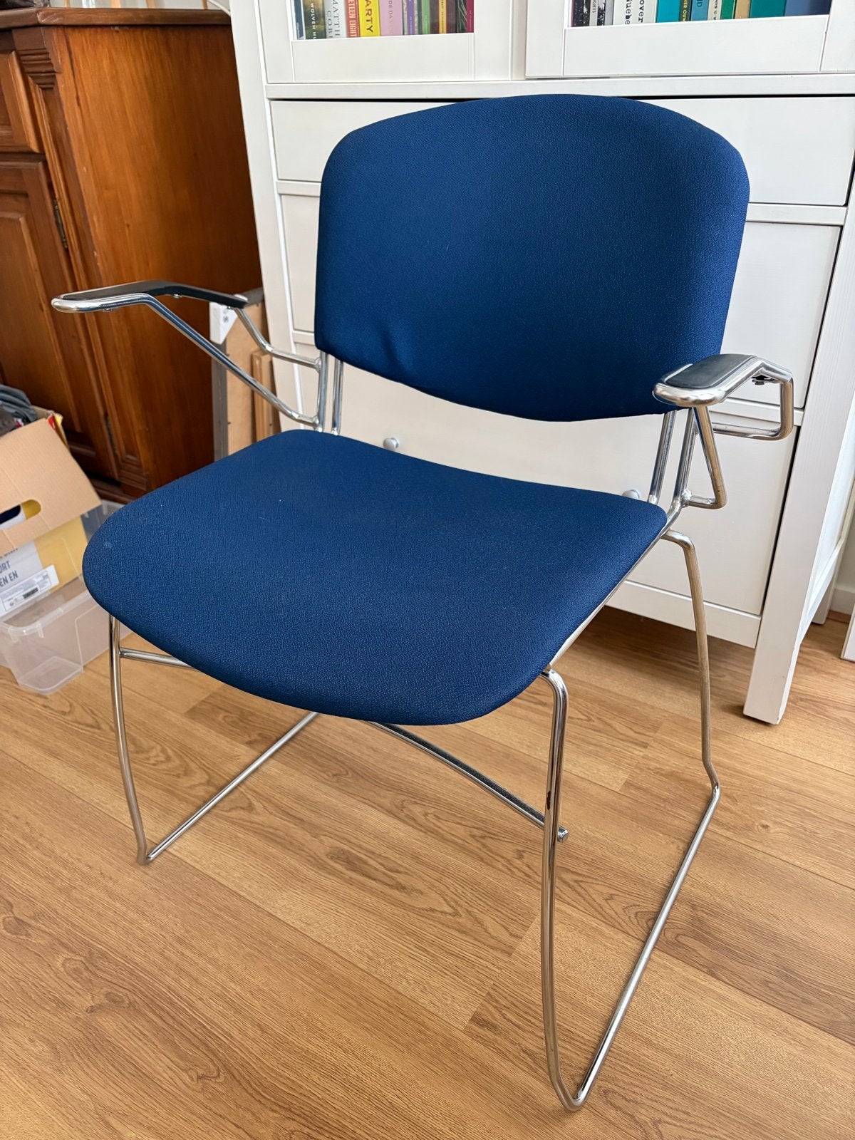 Retro stoel in top conditie - Gaaf design, Ophalen, Blauw, Zo goed als nieuw, Retro modern