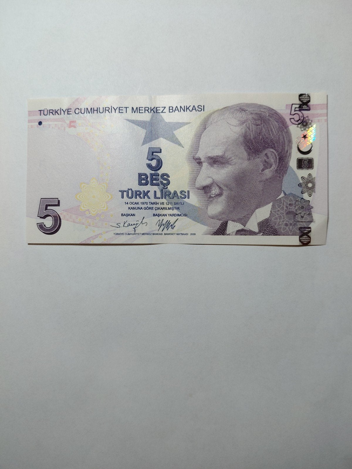 Turkije 5 lira, Postzegels en Munten, Bankbiljetten | Europa | Niet-Eurobiljetten, Ophalen of Verzenden, Overige landen