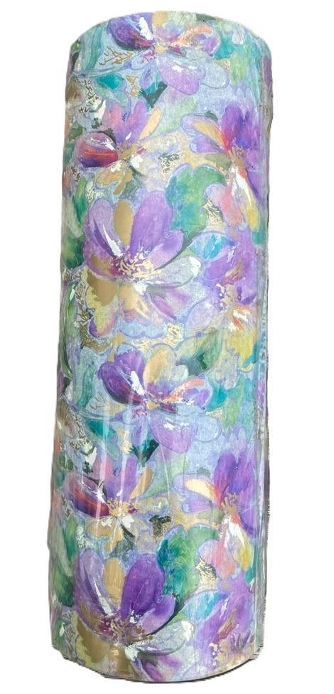 INPAKPAPIER CADEAUPAPIER ROL 220 mtr 38 CM BLOEMEN FANTASIE, -, -, Nieuw, Ophalen of Verzenden