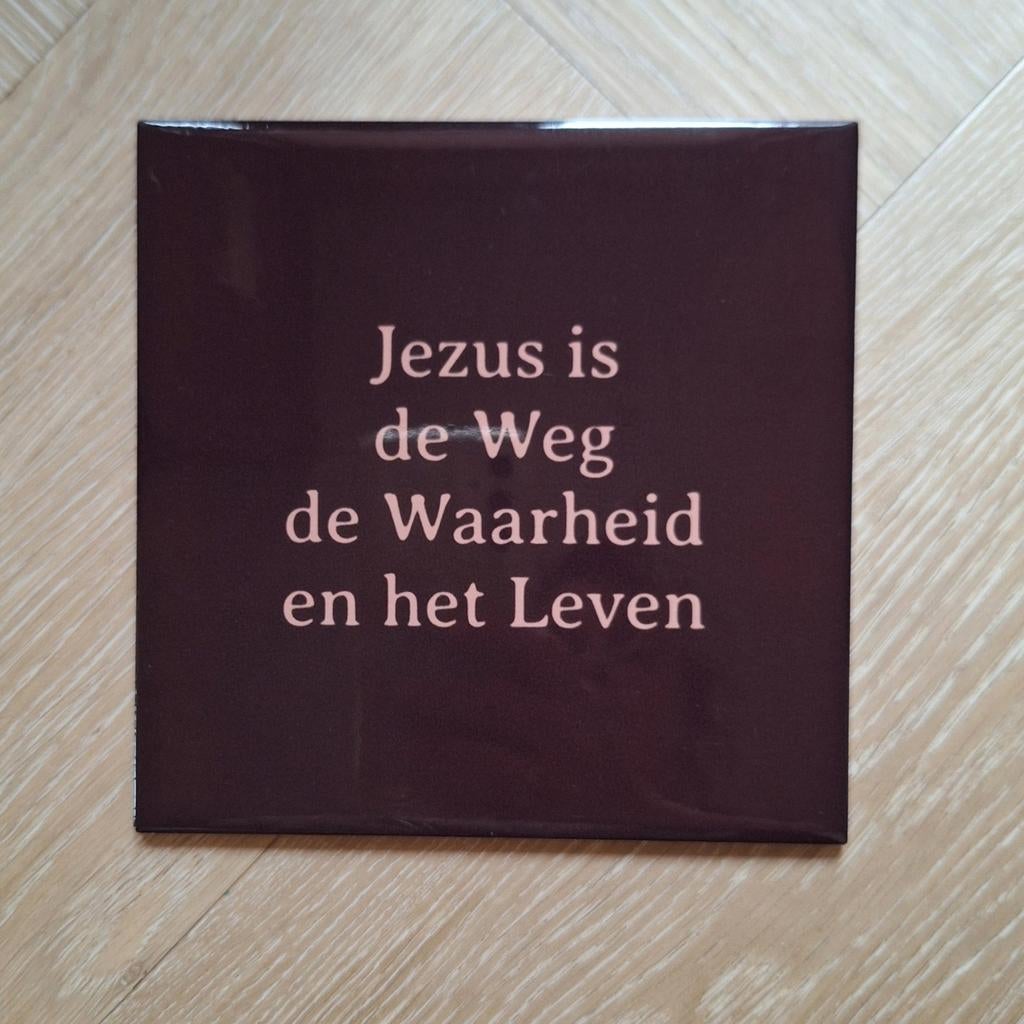 Christelijk tegeltje, formaat 1515, Antiek en Kunst, Antiek | Wandborden en Tegels, Ophalen of Verzenden