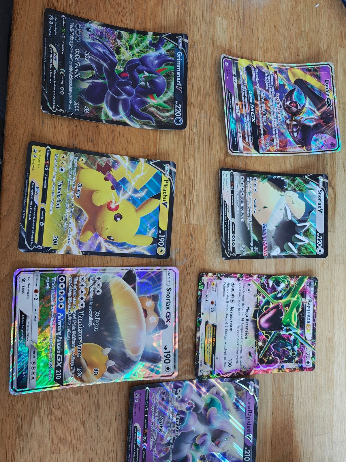 Oversized Pokémon kaarten - Pikachu, Snorlax, Rayquaza, etc., Ophalen of Verzenden, Gebruikt, Meerdere kaarten