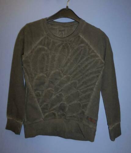 Retour nieuwe trui donkergrijs voelbare print mt 128 29146, Kinderen en Baby's, Kinderkleding | Maat 128, Retour, ., Jongen of Meisje