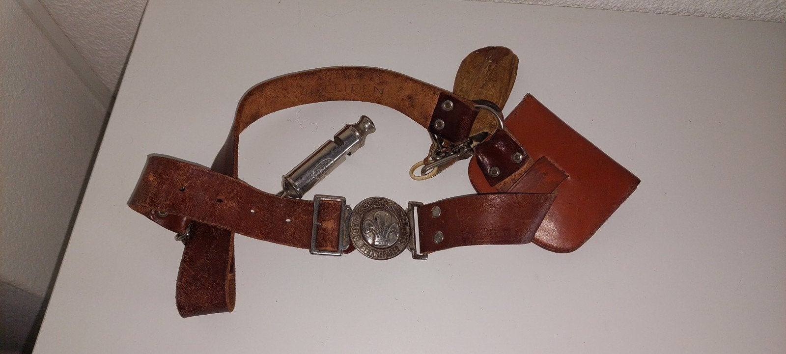 Vintage Boyscout Riem met Fluitje en Accessoires, Verzamelen, Ophalen of Verzenden, Gebruikt