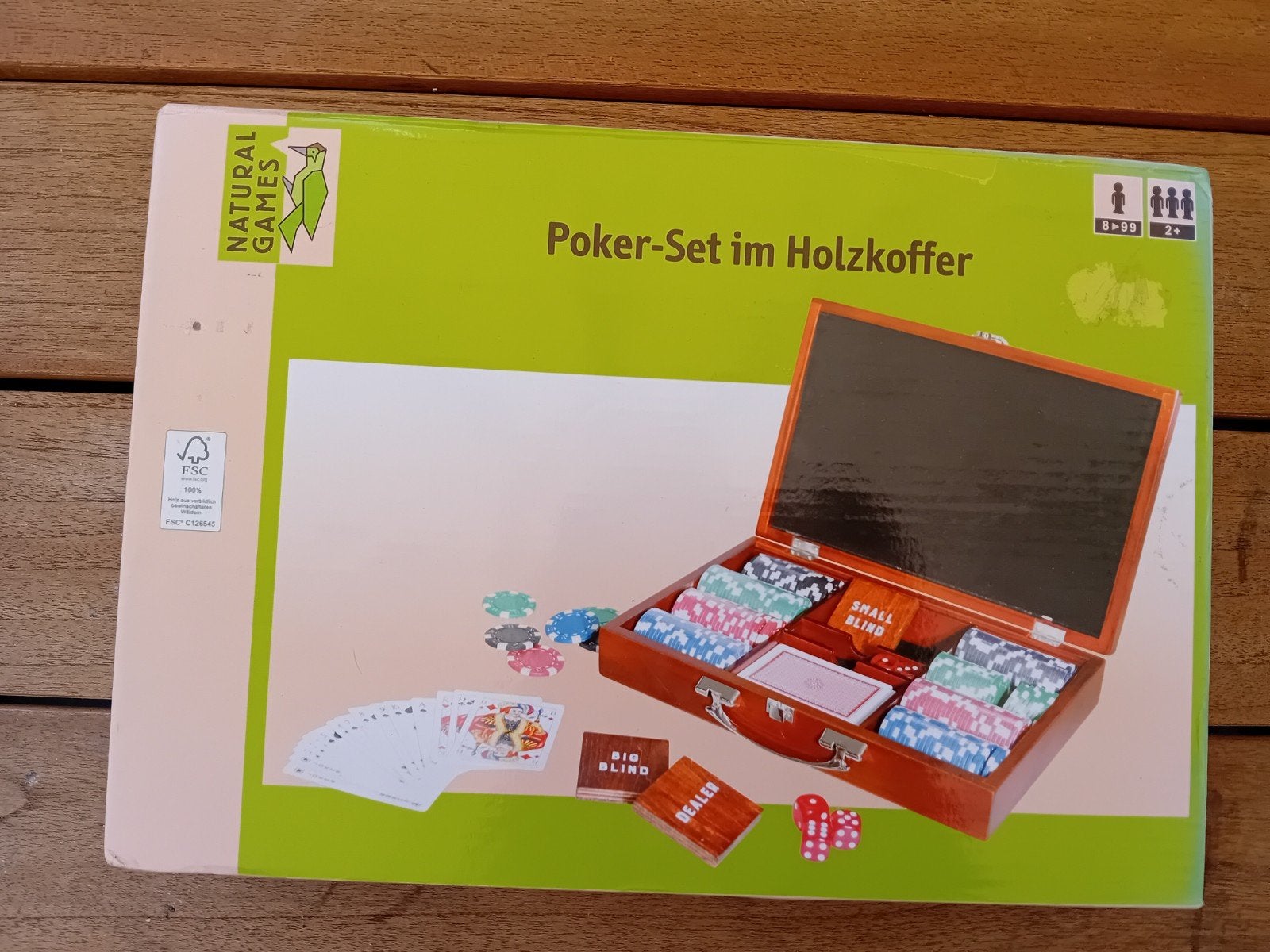 Natural Games Poker-Set in Houten Koffer - Nieuw in Doos, Vijf spelers of meer, Ophalen of Verzenden, Nieuw, Natural Games