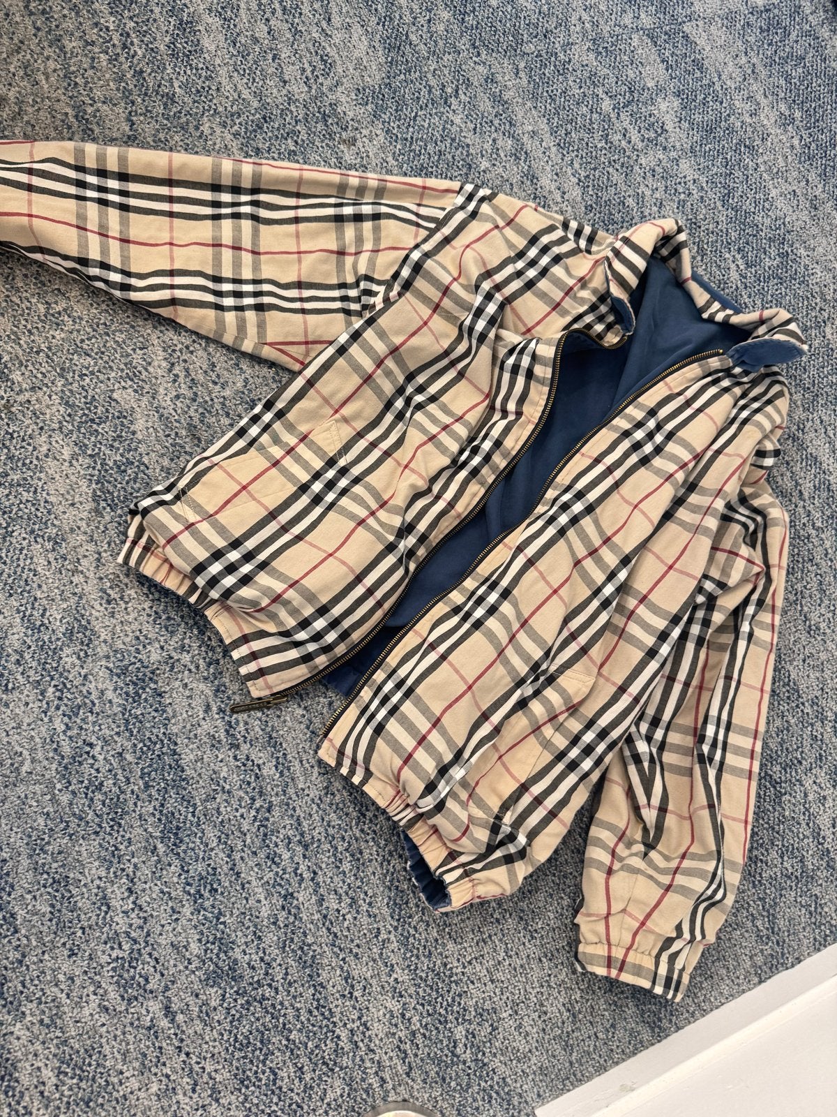Burberry London geruite jas (vintage), Ophalen of Verzenden, Zo goed als nieuw, Maat 48/50 (M), Beige