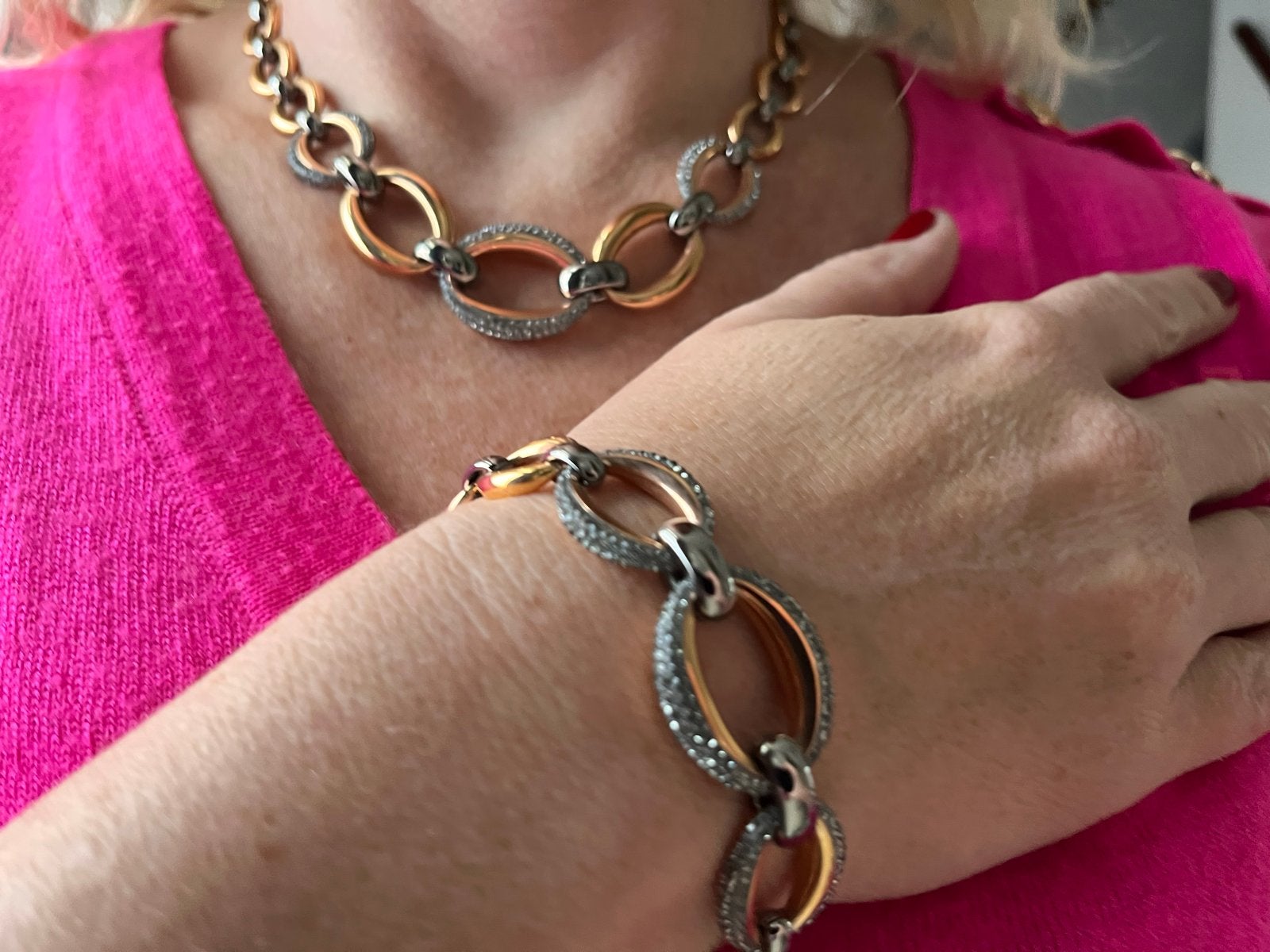 Swarovski ketting en armband set, Sieraden, Tassen en Uiterlijk, Met kristal, Overige materialen, Ophalen of Verzenden, Zo goed als nieuw