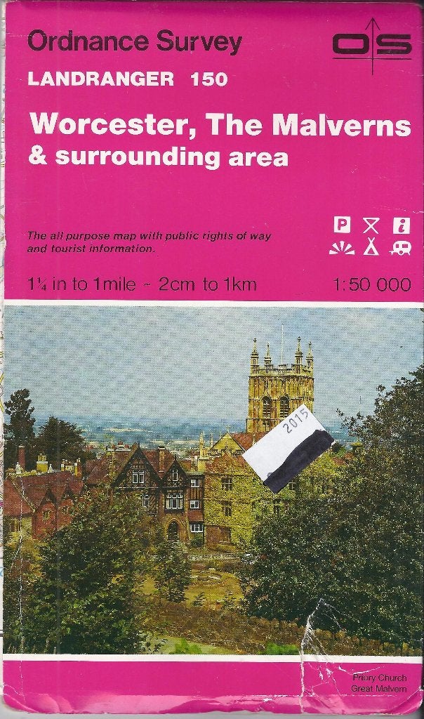 Pl2 plattegrond worcester - the malverns engeland 1989, Boeken, Atlassen en Landkaarten, Ophalen of Verzenden, 1800 tot 2000, Landkaart
