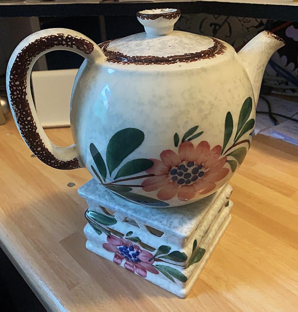 Theepot met deksel + Warmhouder 'Schramberg' SMF Aardewerk, Ophalen, Steen/keramiek, Meerkleurig, Overige merken