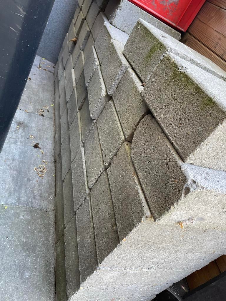 55 betonblokken 20x10x30cm, Ophalen, Gebruikt, Beton