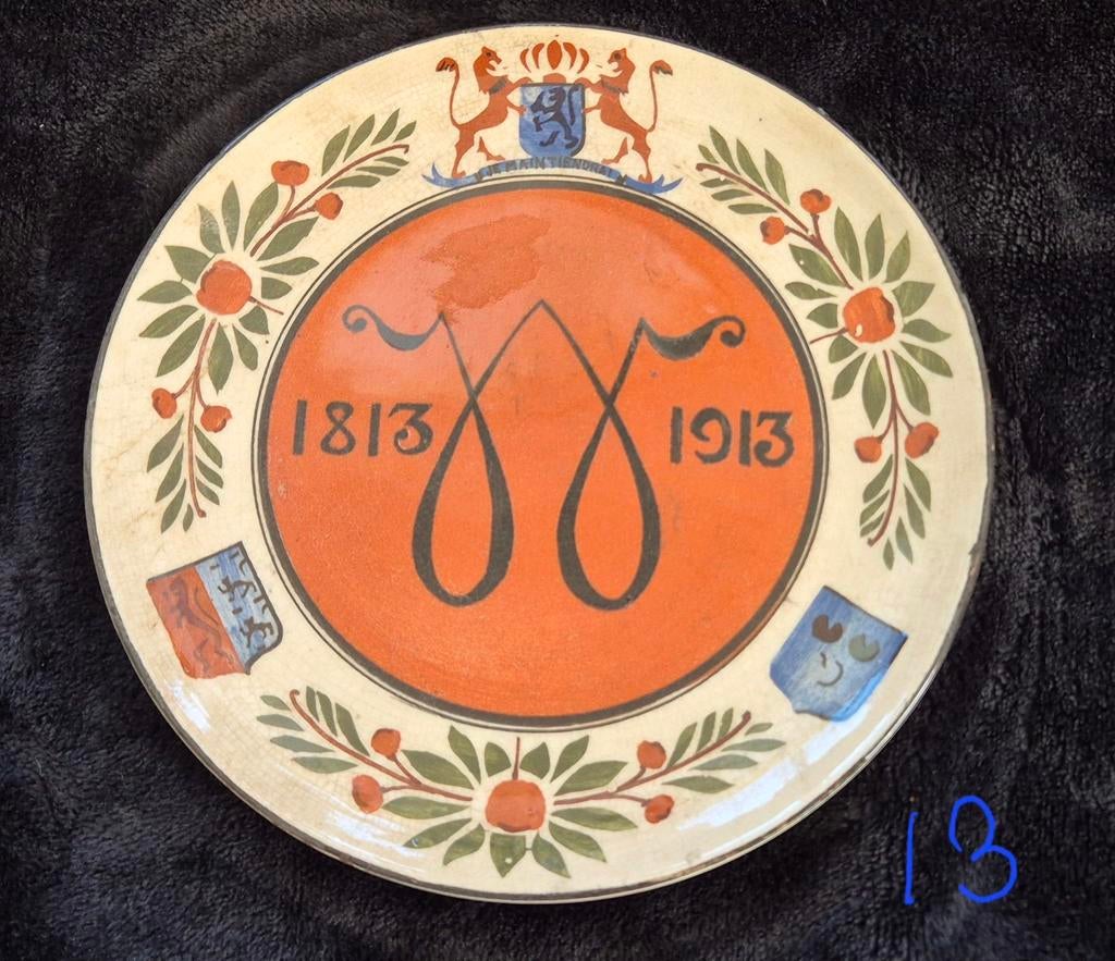 Gedenkbord 1813-1913 Amphora Holland Bloei, Ophalen of Verzenden