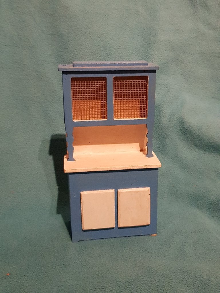 Vintage Poppenhuis Kastje - Blauw met Gaasdeurtjes, Verzenden, Gebruikt, Decoratie