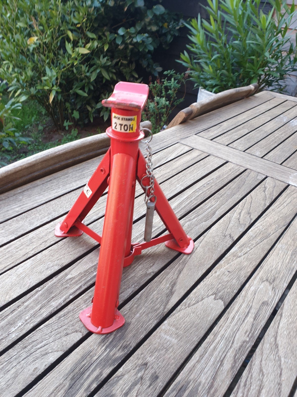 Gebruikte Jack Stand 2 Ton - Rode Assteun, Ophalen of Verzenden, Gebruikt, Schaarkrik