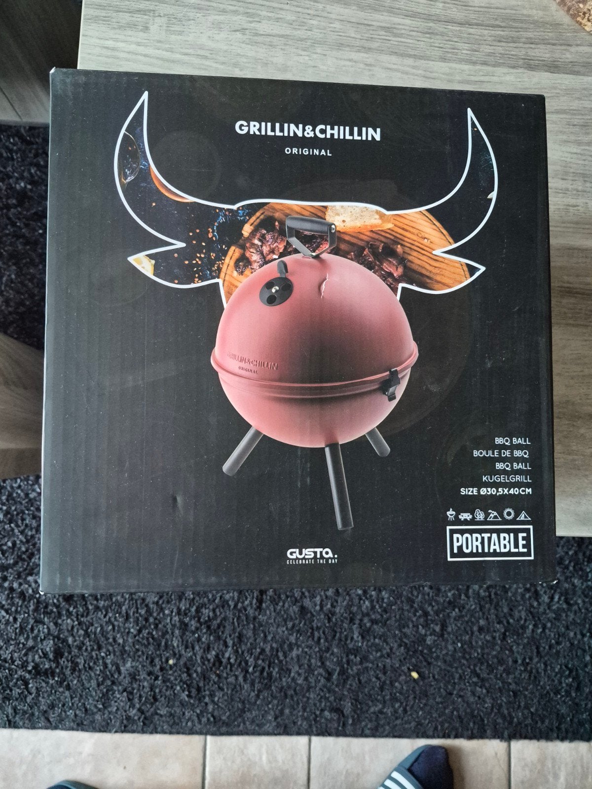 Grillin&Chillin Draagbare BBQ Bal - Ø30,5x40cm, Ophalen, Nieuw, Gusta Grillin&Chillin