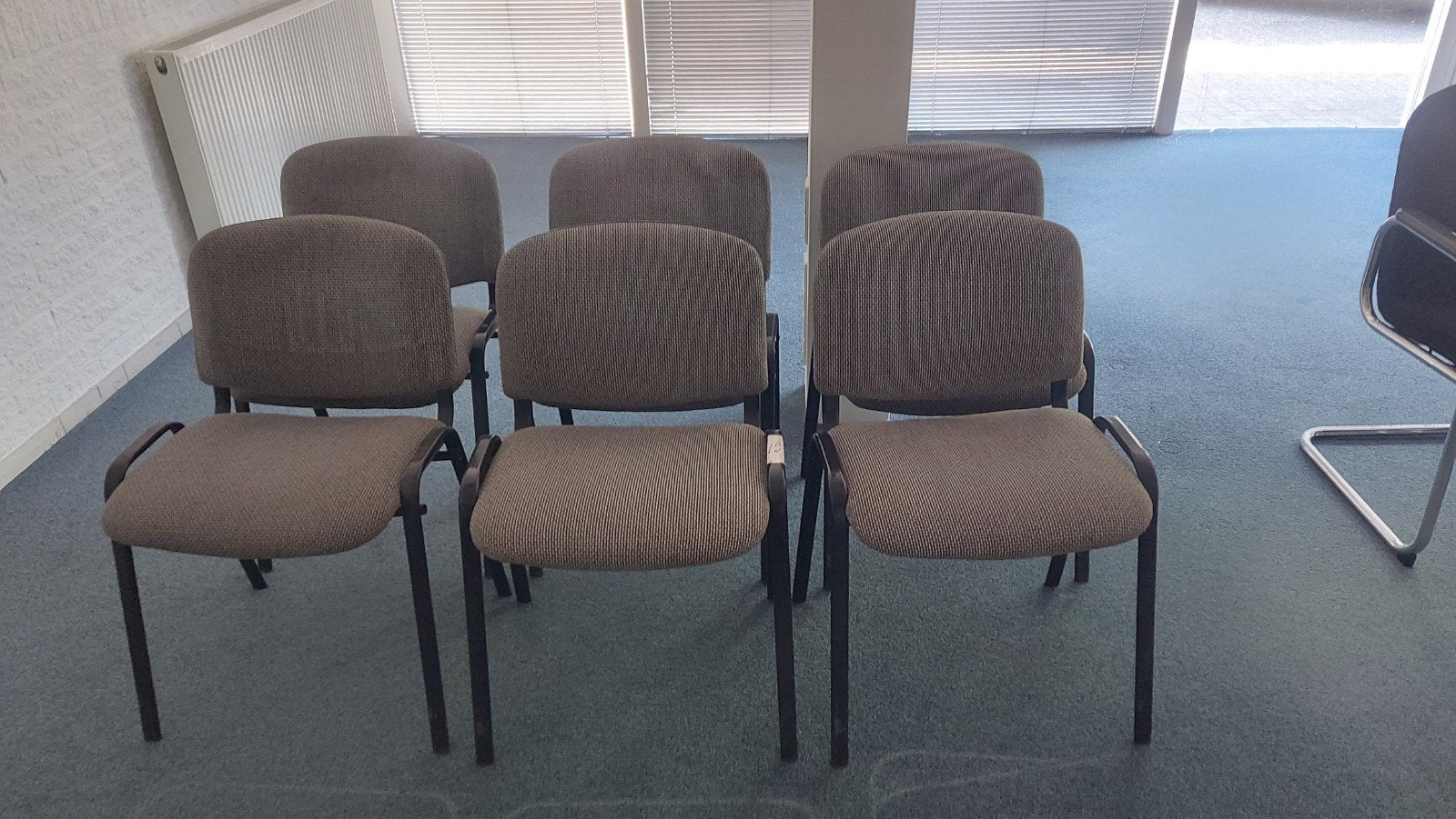 6 Grijze Kantoor/Keuken Stoelen - Zithoogte 45 cm, Ophalen