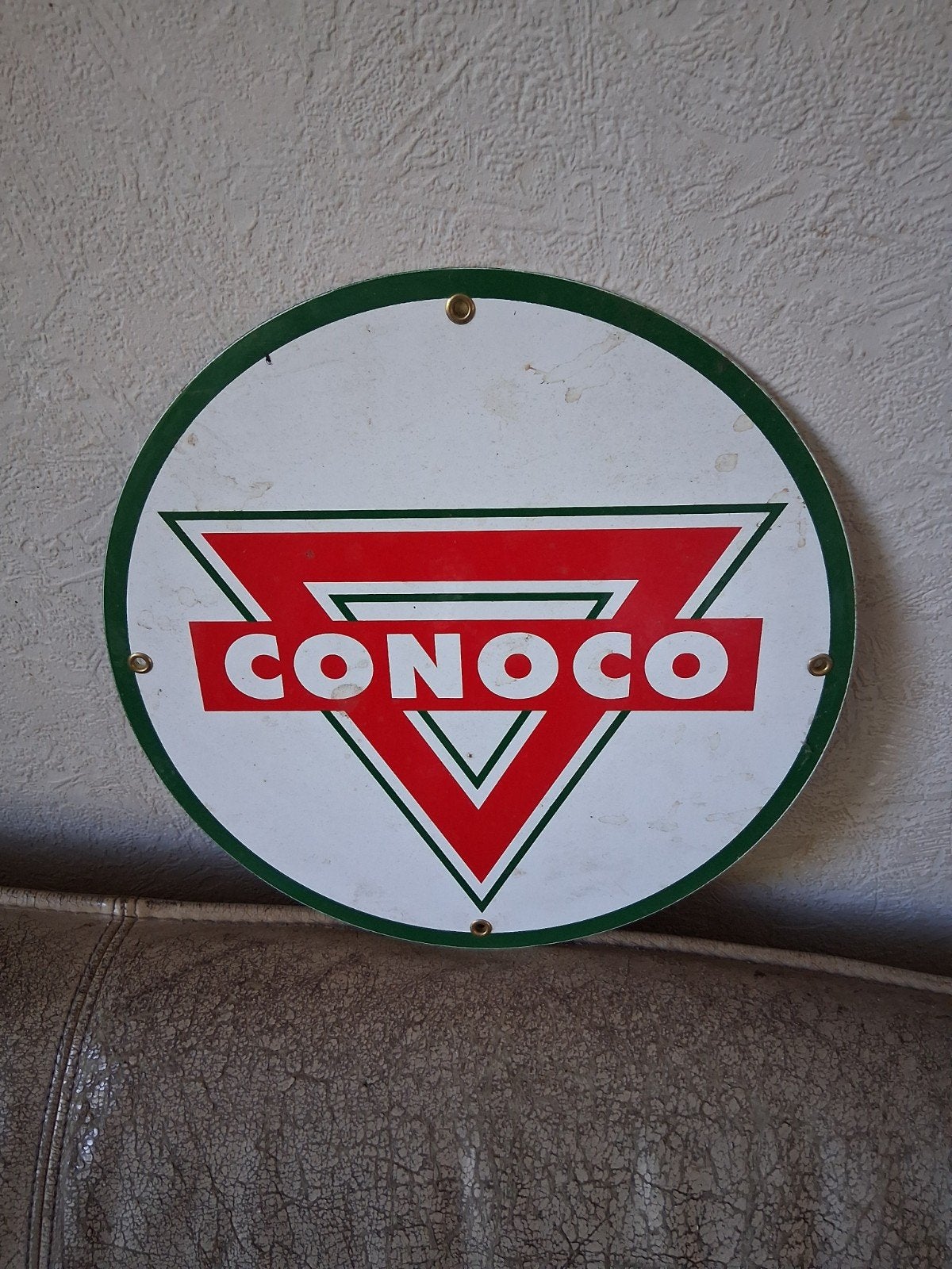 Conoco Reclamebord - l Emaille Bord, Ophalen of Verzenden, Zo goed als nieuw, Reclamebord