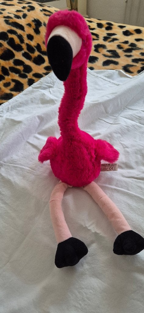 Zingende en Dansende Flamingo Knuffel, Ophalen, Overige karakters, Overige typen, Zo goed als nieuw
