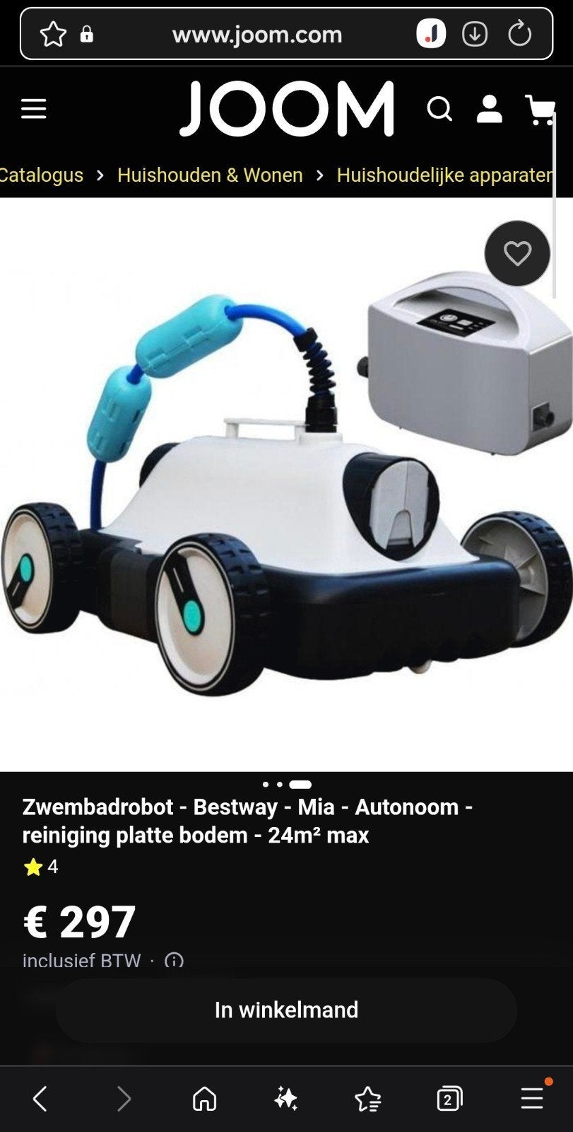 Waterland Robo ZR10 Zwembadreiniger Robotzuiger, Ophalen of Verzenden