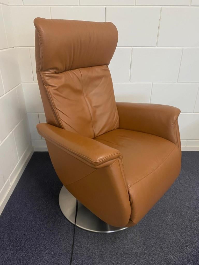 Meubelzorg sta op relax stoel lichtbruin leer XL - 260224, Huis en Inrichting, Stoelen, Bruin, Verzenden, Leer, Zo goed als nieuw