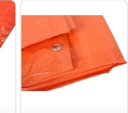 Afdekzeil oranje, Ophalen of Verzenden, Gebruikt, 15 m² of meer, Zeil