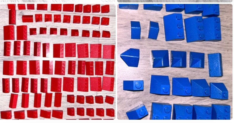 Dakpannen rood 14 soorten €9 en blauwe dakpannen €4, Ophalen of Verzenden, Gebruikt, Losse stenen, Lego
