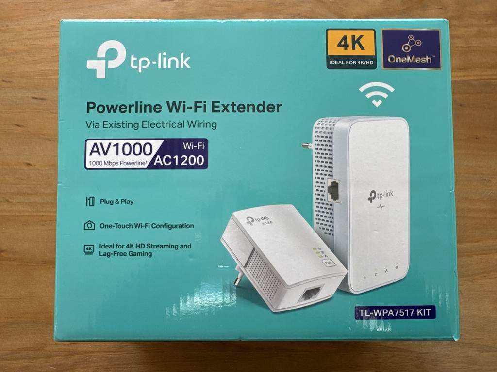 TP-Link Powerline Wi-Fi Extender AV1000 AC1200, Computers en Software, Netwerk switches, Ophalen of Verzenden, Nieuw