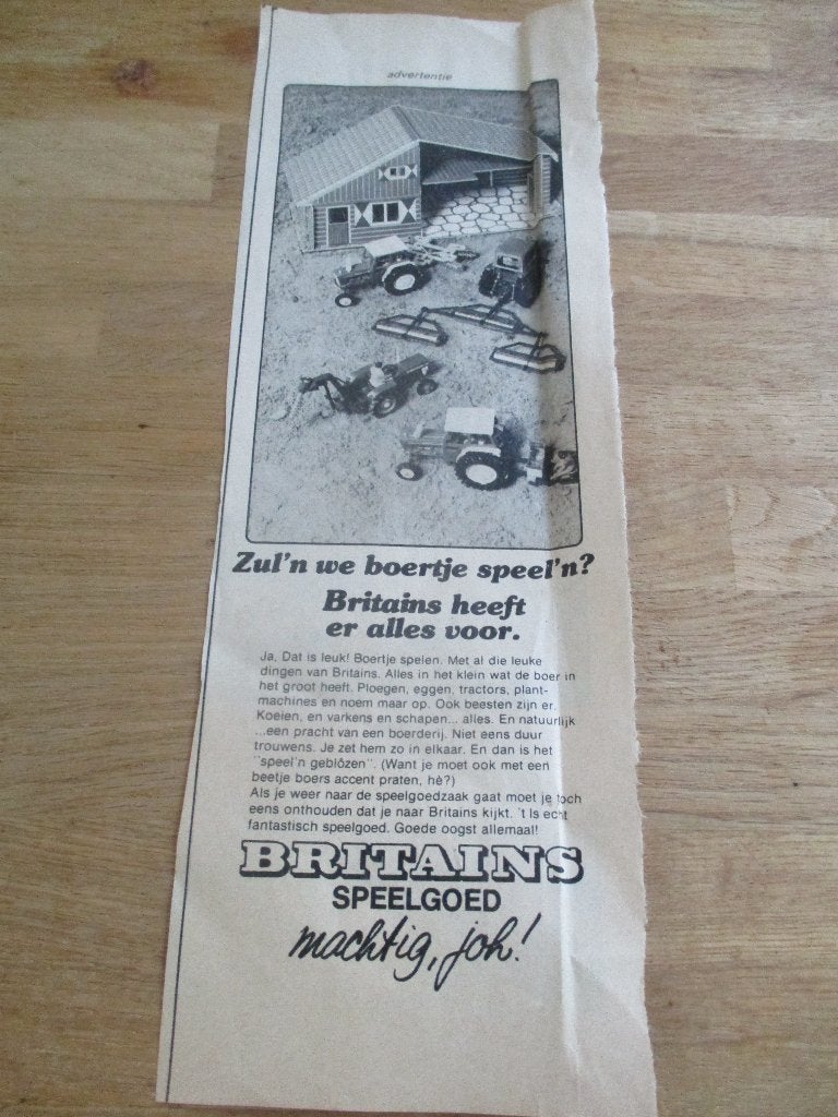 VINTAGE RECLAME ADVERTENTIE BRITIANS, Verzamelen, Speelgoed, Ophalen of Verzenden, Gebruikt