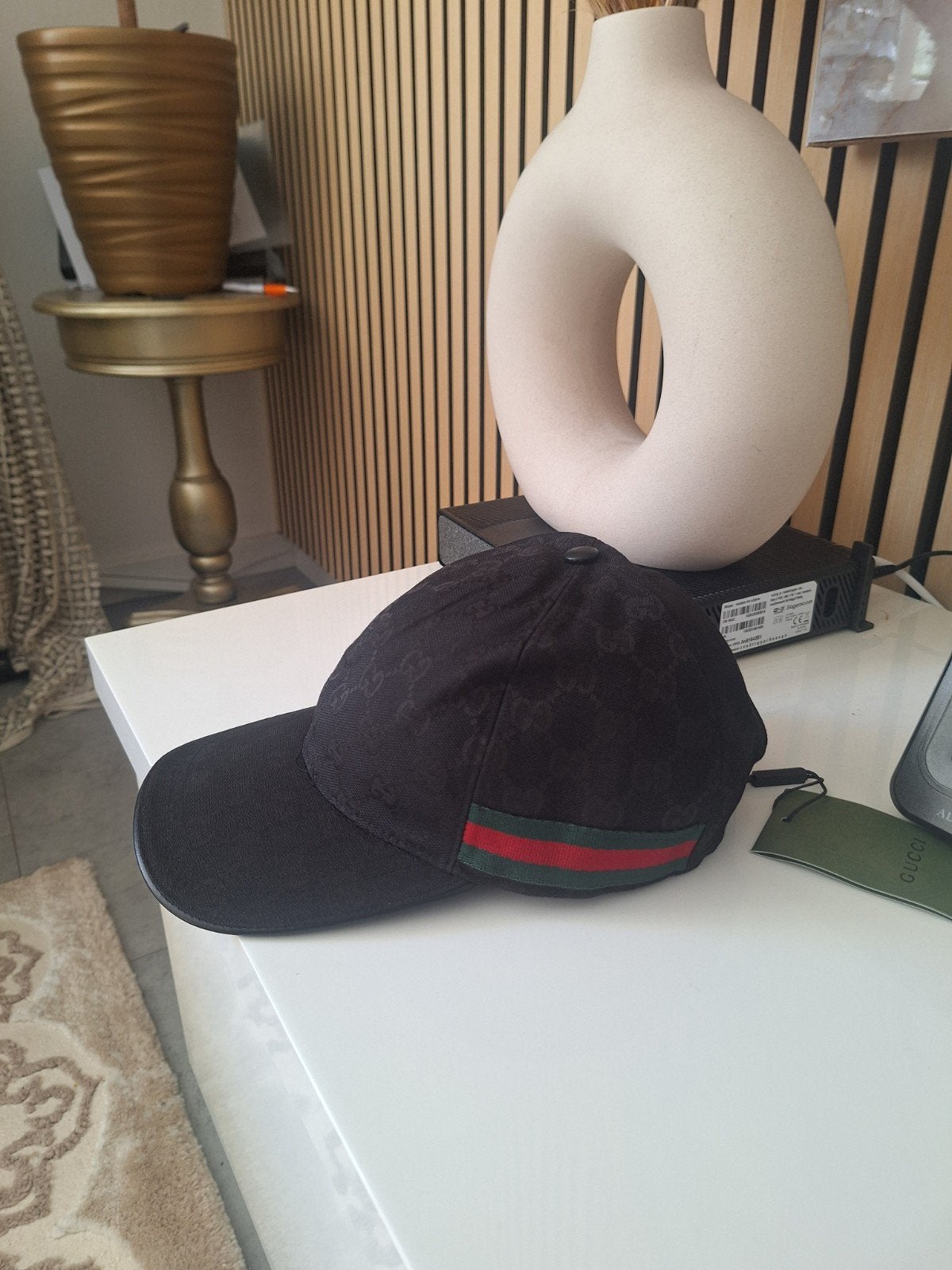 Gucci pet voor heren - Zwart met rood/groene streep, Nieuw, Pet, Gucci, One size fits all