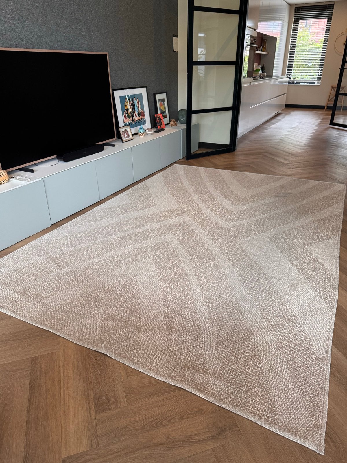 IKEA FULLMAKT Vloerkleed - 200x300 cm, Ophalen, Gebruikt, Beige, 200 cm of meer