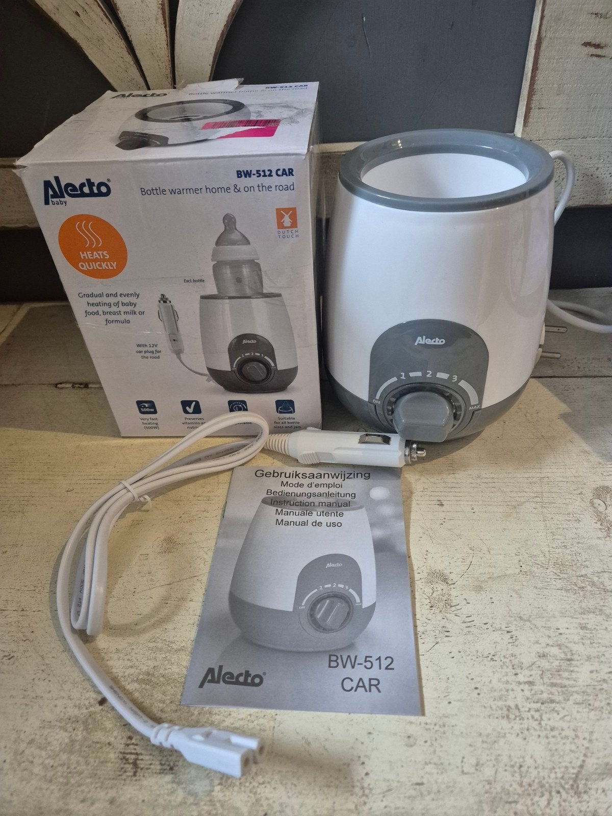 Alecto BW-512 CAR Flessenwarmer Thuis & Onderweg, Ophalen of Verzenden, Nieuw, Flessen- of potjesverwarmer