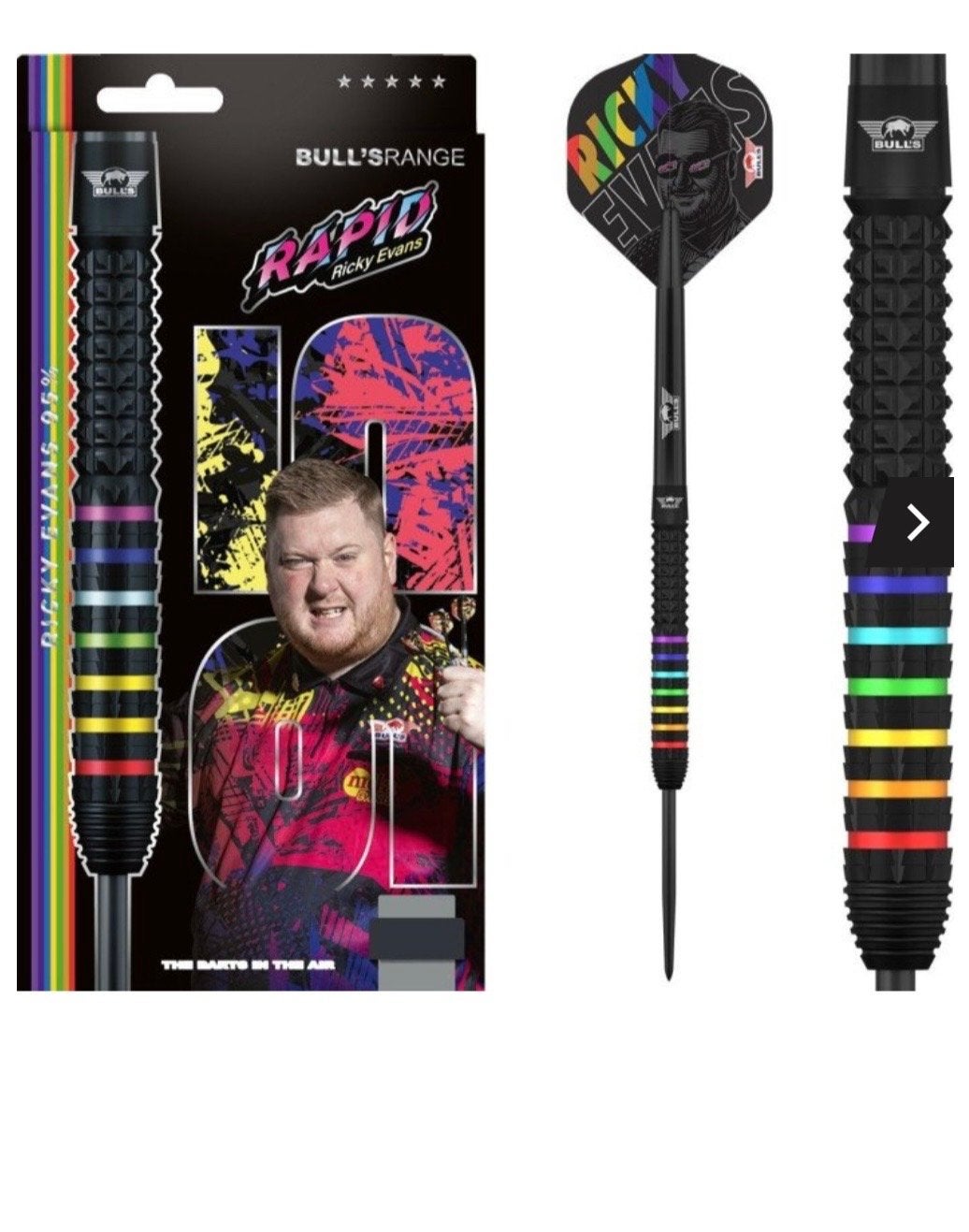 Rapid Ricky Evans dartpijlen 25 gram, Ophalen of Verzenden, Gebruikt, Pijlen