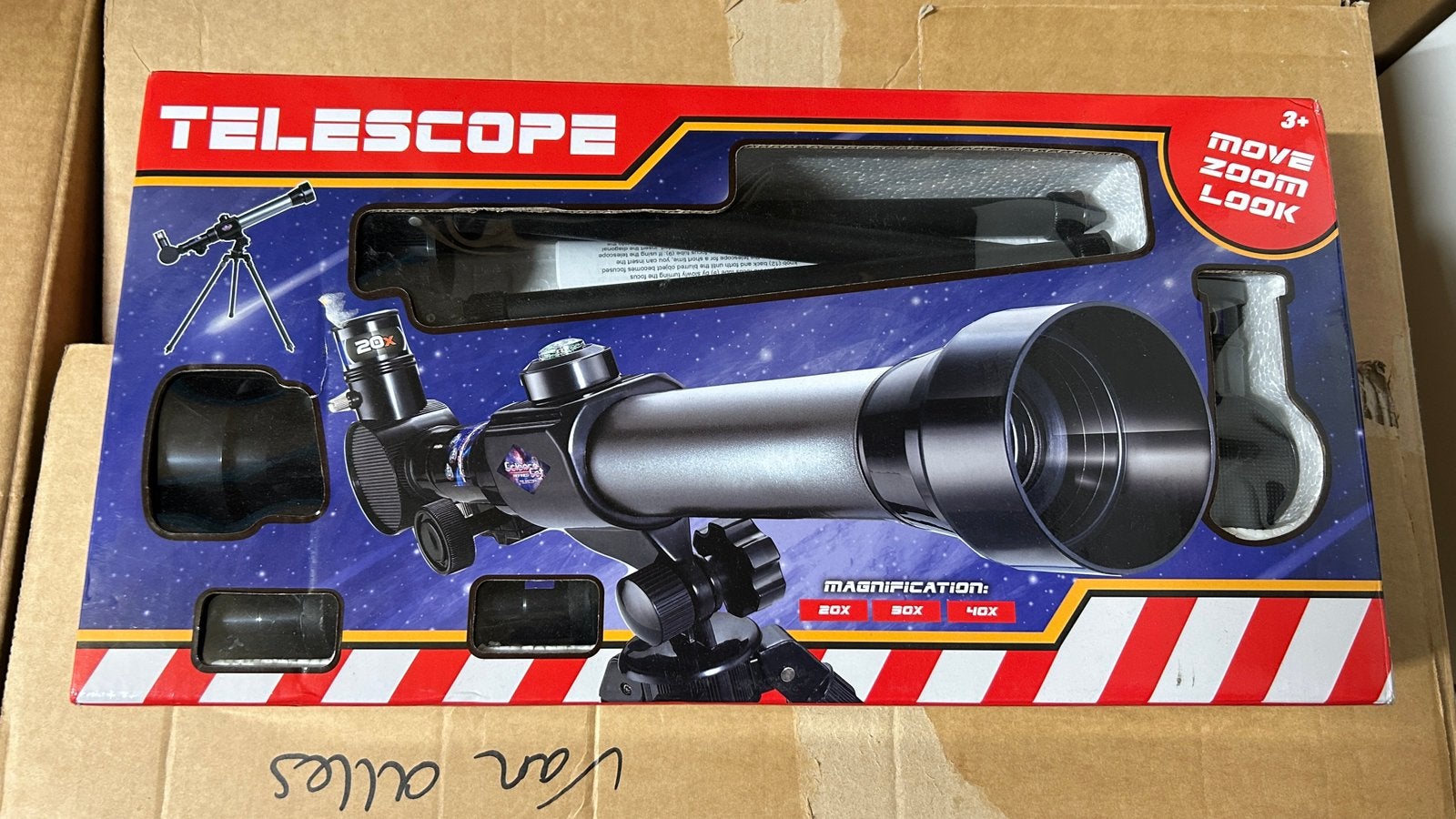 Speelgoed Telescoop, Ophalen