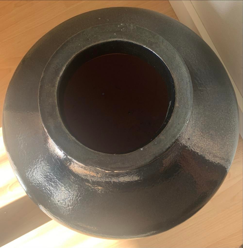 Grote PTMD pot, donkerbruin met brons, in goede staat, Ophalen, Overige materialen, Gebruikt, Overige kleuren
