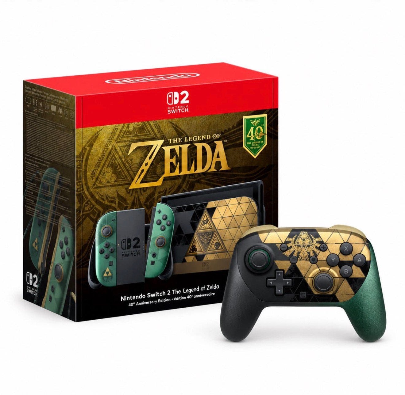 Switch 2 + Pro controller 40th Anniversary Zelda bundel, Spelcomputers en Games, Ophalen of Verzenden, Nieuw, Met 2 controllers