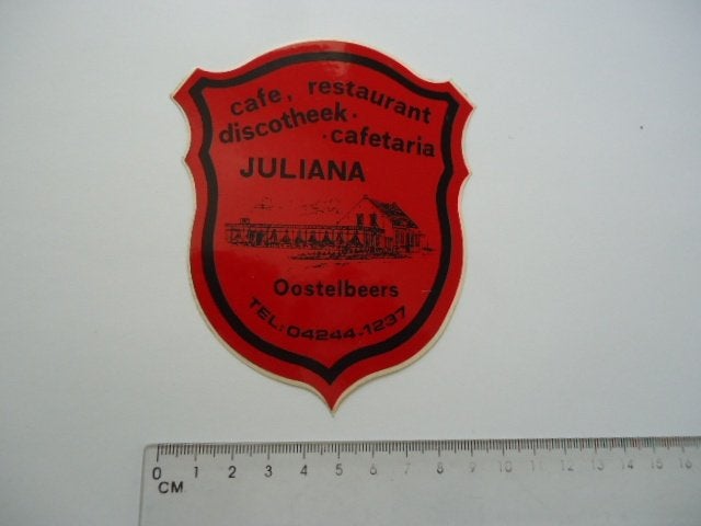 sticker oud DISCO Juliana Oostelbeers cafe bar oirschot nb, Verzenden, Zo goed als nieuw, Bedrijf of Vereniging